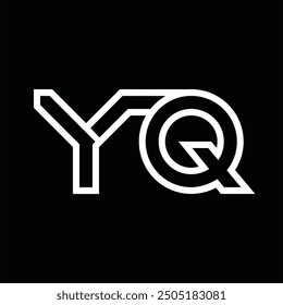 Logo monogram with line style negative space on black background