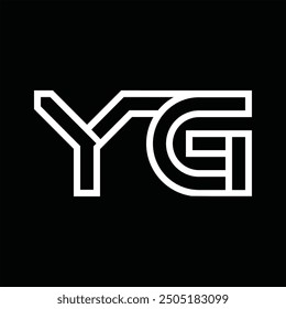 Logo monogram with line style negative space on black background