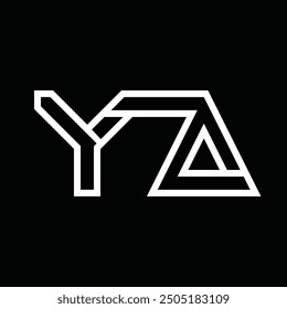 Logo monogram with line style negative space on black background