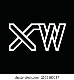 Logo monogram with line style negative space on black background