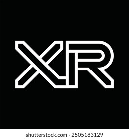 Logo monogram with line style negative space on black background