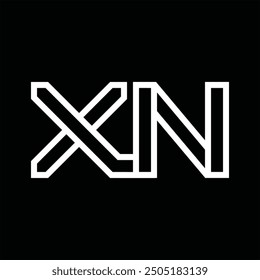Logo monogram with line style negative space on black background
