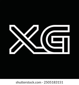 Logo monogram with line style negative space on black background