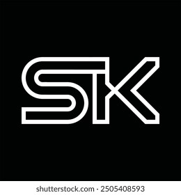 Logo monogram with line style negative space on black background