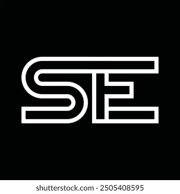 Logo monogram with line style negative space on black background