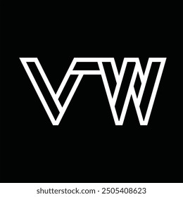 Logo monogram with line style negative space on black background