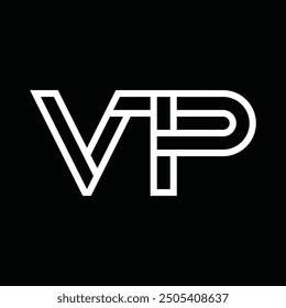 Logo monogram with line style negative space on black background