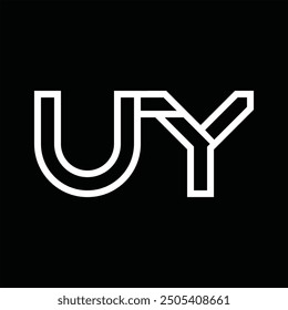 Logo monogram with line style negative space on black background
