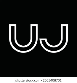 Logo monogram with line style negative space on black background