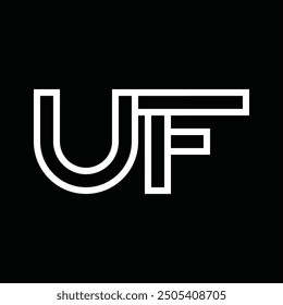 Logo monogram with line style negative space on black background