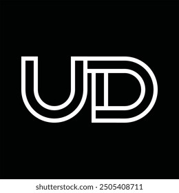 Logo monogram with line style negative space on black background