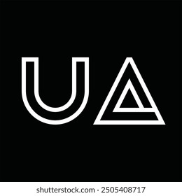 Logo monogram with line style negative space on black background