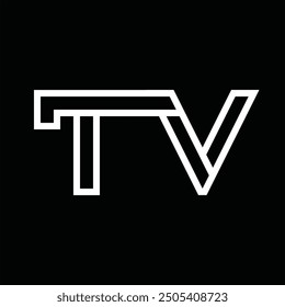Logo monogram with line style negative space on black background