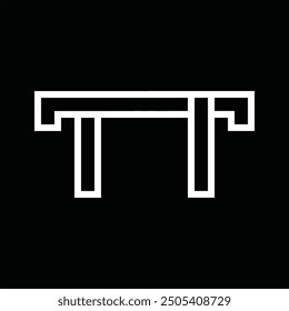 Logo monogram with line style negative space on black background