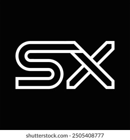 Logo monogram with line style negative space on black background