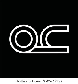 Logo-Monogramm mit Linienstil, negativem Leerzeichen auf schwarzem Hintergrund