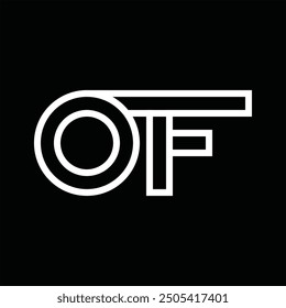 Logo monogram with line style negative space on black background