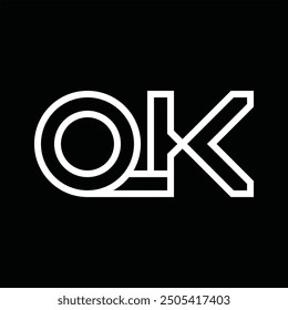 Logo monogram with line style negative space on black background
