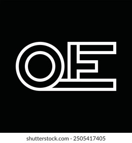 Logo monogram with line style negative space on black background