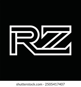 Logo monogram with line style negative space on black background