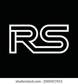 Logo monogram with line style negative space on black background