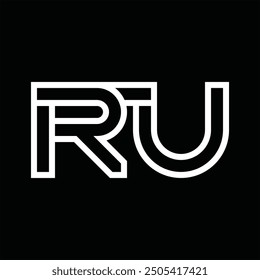 Logo monogram with line style negative space on black background