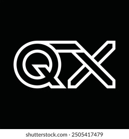 Logo monogram with line style negative space on black background