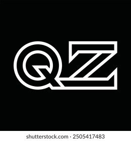 Logo monogram with line style negative space on black background