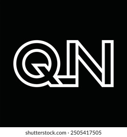 Logo monogram with line style negative space on black background