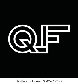 Logo monogram with line style negative space on black background