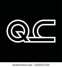 Logo monogram with line style negative space on black background