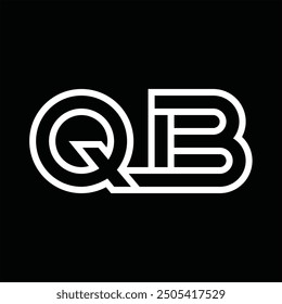 Logo monogram with line style negative space on black background