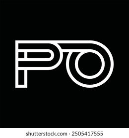 Logo monogram with line style negative space on black background