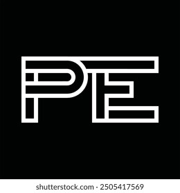 Logo monogram with line style negative space on black background