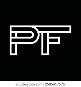 Logo monogram with line style negative space on black background