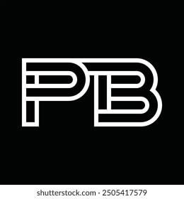 Logo monogram with line style negative space on black background