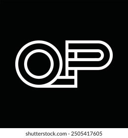 Logo monogram with line style negative space on black background