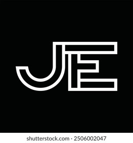 Logo monogram with line style negative space on black background