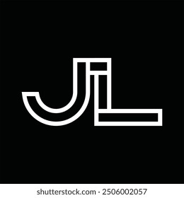 Logo-Monogramm mit Linienstil, negativem Leerzeichen auf schwarzem Hintergrund