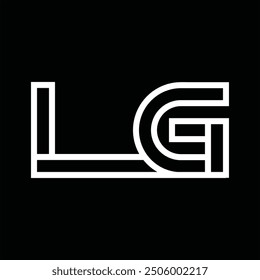 Logo monogram with line style negative space on black background