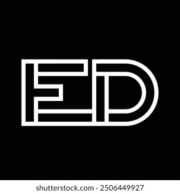 Logo monogram with line style negative space on black background