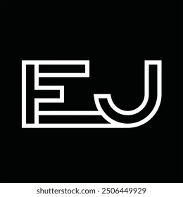 Logo monogram with line style negative space on black background