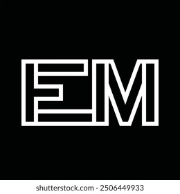 Logo monogram with line style negative space on black background