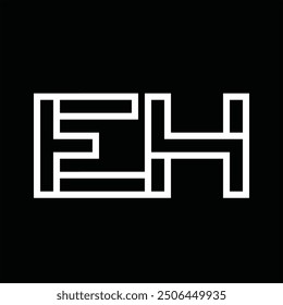 Logo monogram with line style negative space on black background