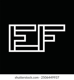Logo monogram with line style negative space on black background