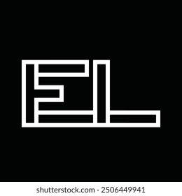 Logo monogram with line style negative space on black background