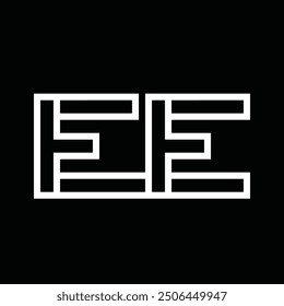Logo monogram with line style negative space on black background