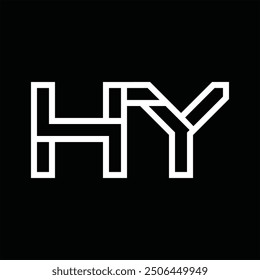 Logo monogram with line style negative space on black background