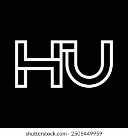 Logo monogram with line style negative space on black background