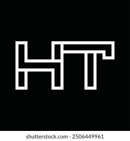 Logo monogram with line style negative space on black background